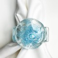 OCEAN BLUE - OBRĄCZKI NA SERWETKI ZE SZKŁA ARTYSTYCZNEGO