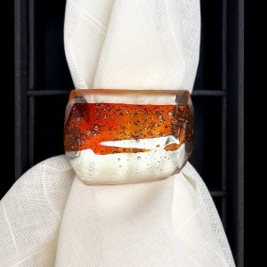 LAVA  - OBRĄCZKI NA SERWETKI ZE SZKŁA ARTYSTYCZNEGO