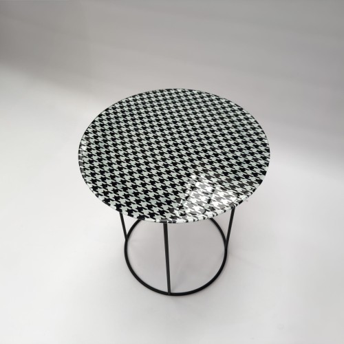 Stoliki kawowe Black&White "Chanel" ze szkła artystycznego