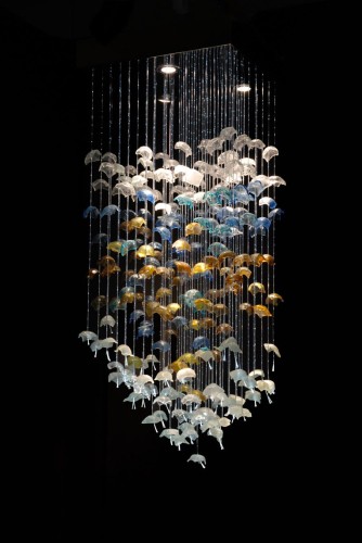 Żyrandol Sea Flowers , szkło artystyczne , na zamówienie